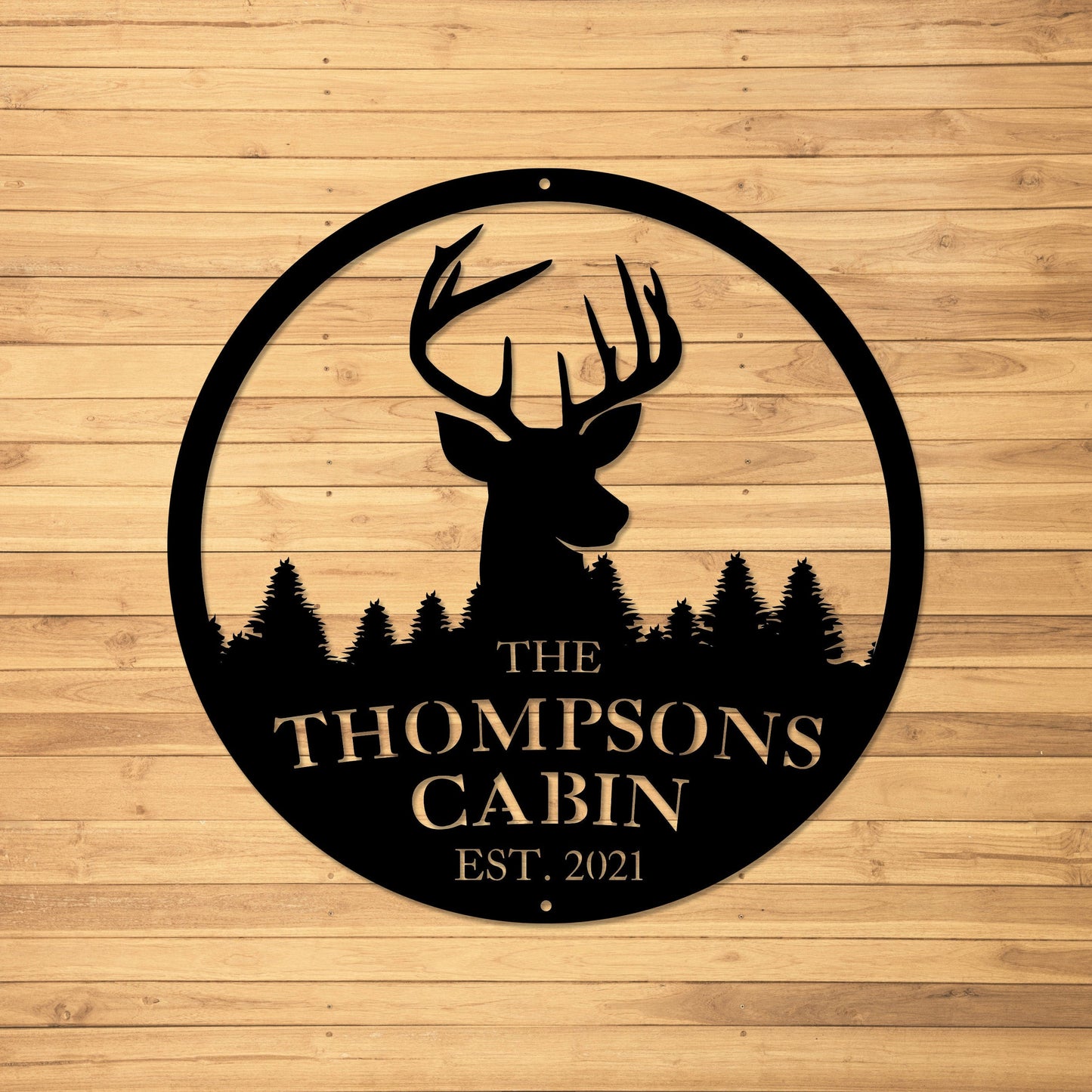 Deer Head Metal Sign, Metal Letter Sign, Cabin, Family Name Sign, Family Sign, Deer, Last Name Sign