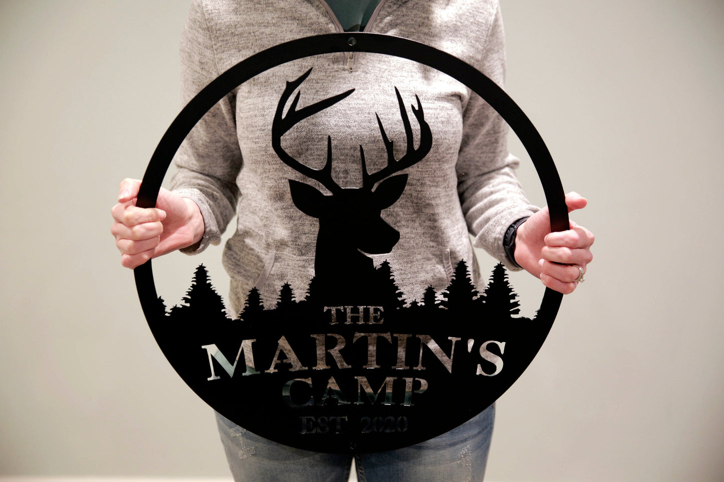 Deer Head Metal Sign, Metal Letter Sign, Cabin, Family Name Sign, Family Sign, Deer, Last Name Sign