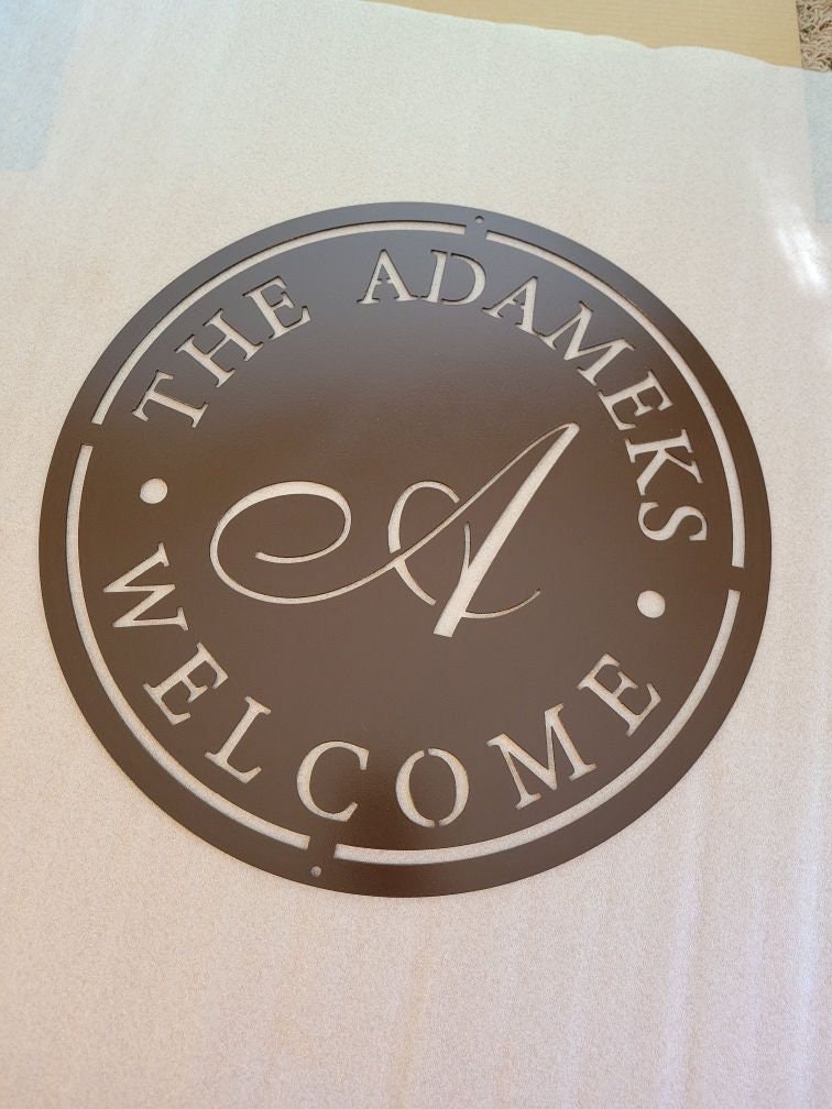 Round Family Sign, Metal Letter Family Sign, Metal Sign, Free Shipping, Custom Metal Sign