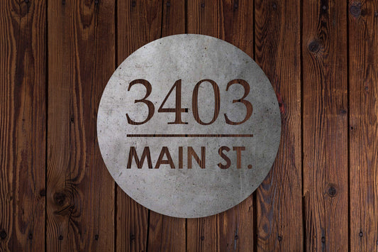 Round Metal Sign, Business Address Sign, House Address, Metal Sign, Rounds Address Sign