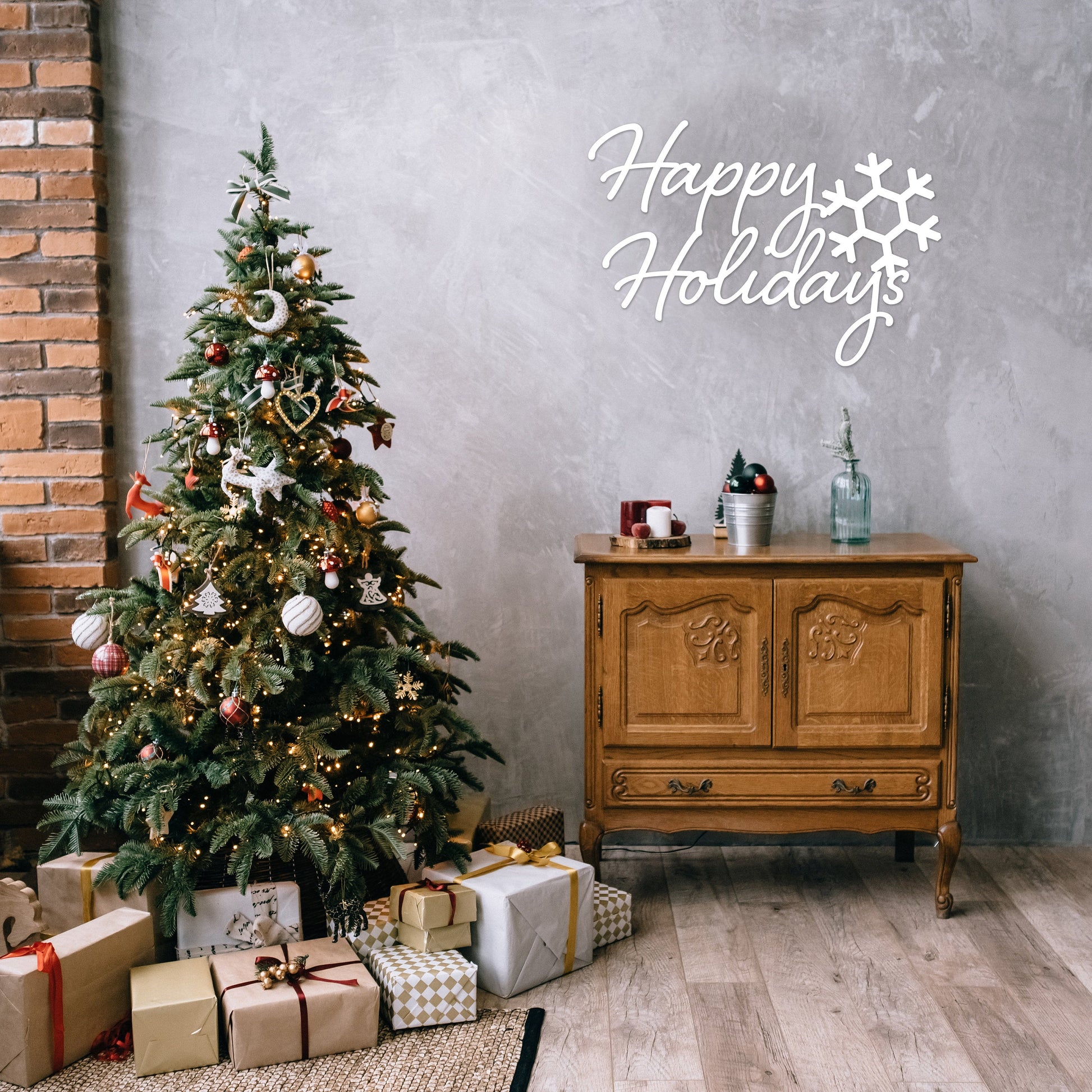 Happy Holidays, Happy Holidays Metal Sign, Metal Sign, Holiday Signs, Christmas Signs, Holiday Decor, Metal Sign
