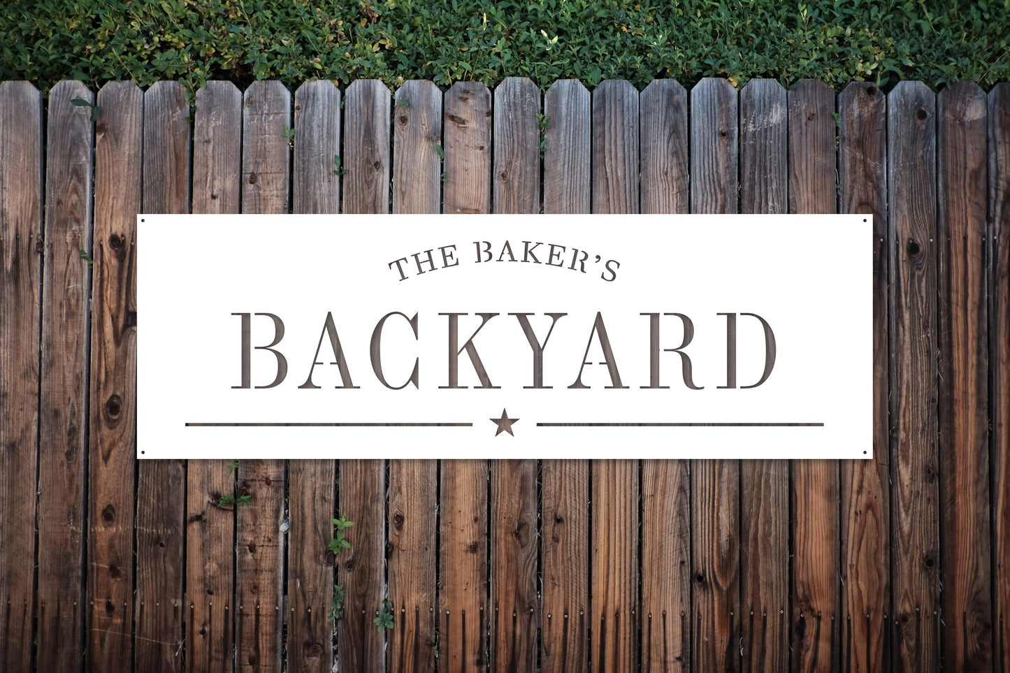 Metal Backyard Sign, Custom Metal Name Plaque, Stylish Outdoor Decor, Modern Metal Wall Art - S48