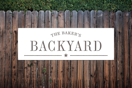 Metal Backyard Sign, Custom Metal Name Plaque, Stylish Outdoor Decor, Modern Metal Wall Art - S48