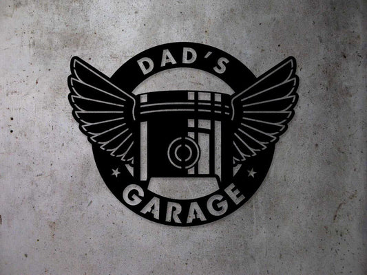 Garage Sign, Automotive Sign, Metal Sign, Free Shipping, Custom Metal Sign, Sign with Wings, Man Cave, Gifts for Dad | S60