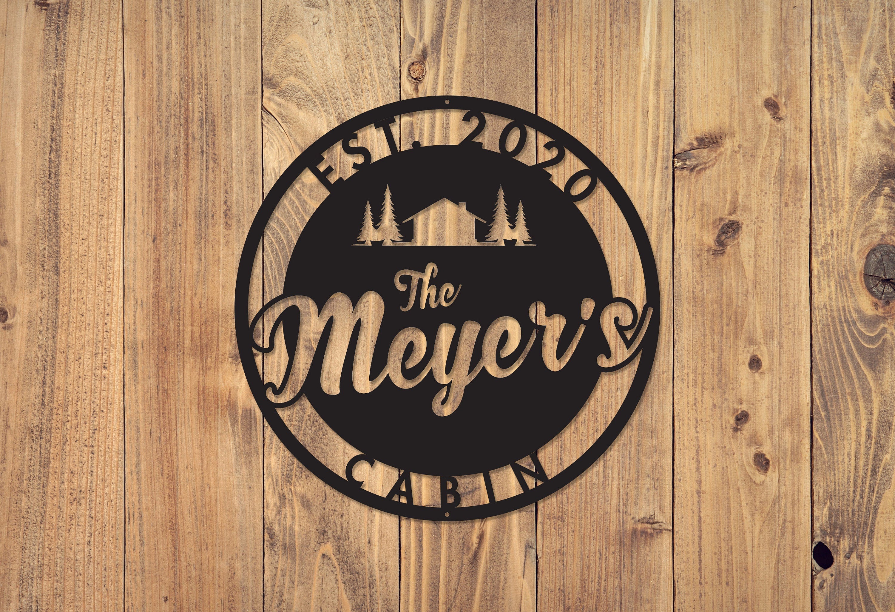 Metal Sign, Metal Letter Sign, Round Metal Sign, Cabin Sign, Family Na ...