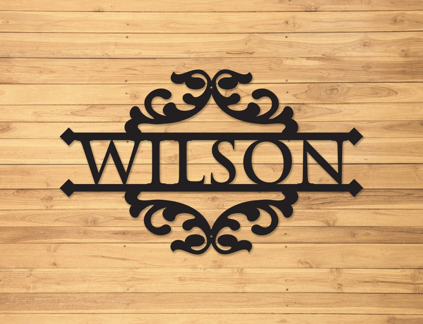 Custom Metal Sign, Name with Flourishes, Decorative House Name, Metal Name Sign, Metal Signs, Metal Name Sign, Free Shipping