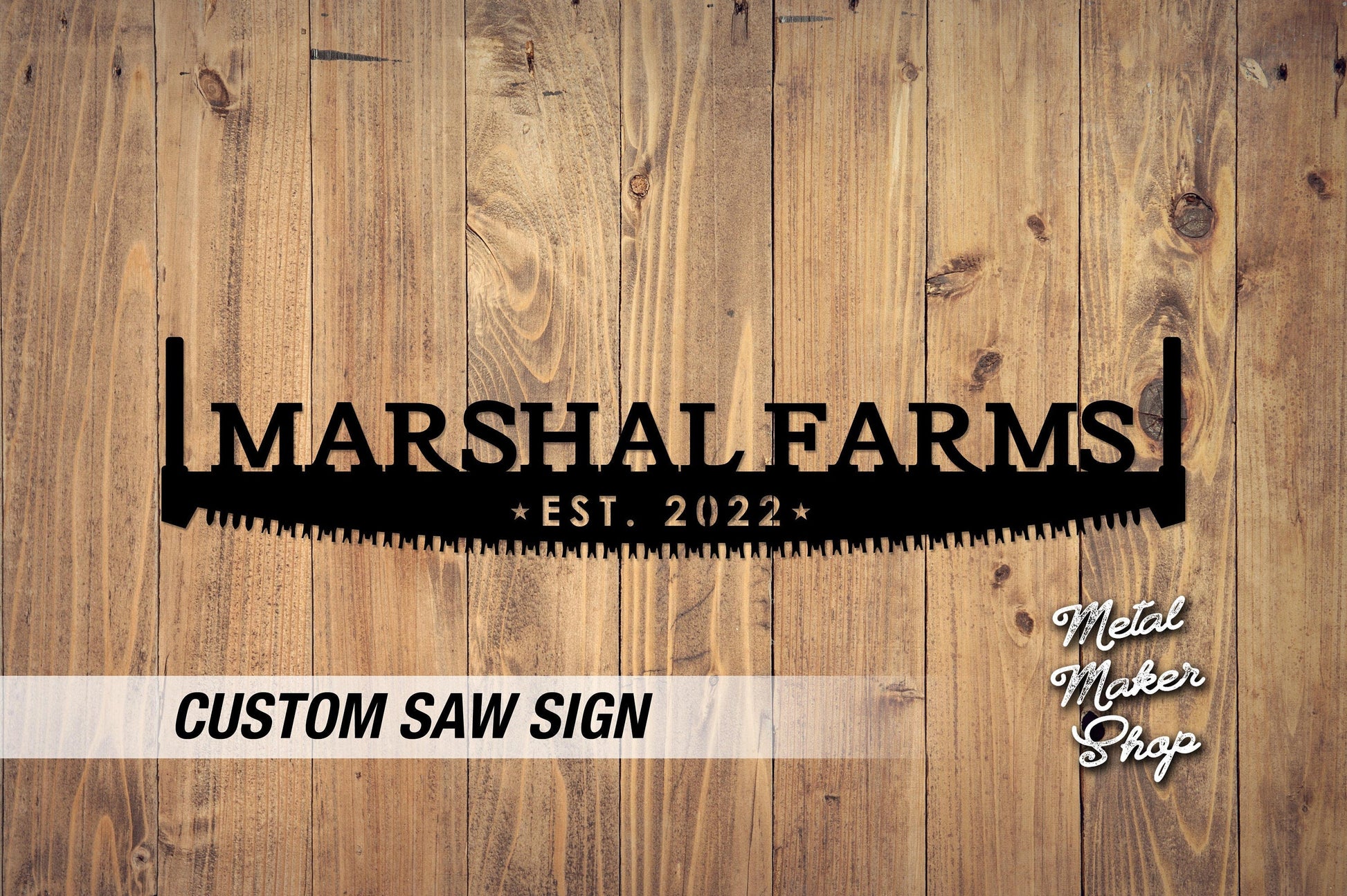Rustic Saw Blade Sign, Metal Name Sign, Carpentry Gifts, Shop Sign, Rustic Decor, Metal Signs, Farmhouse Decor | S101