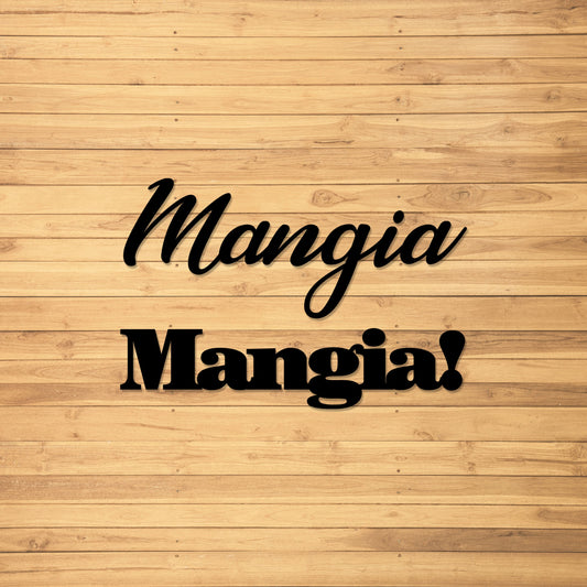 Mangia, Metal Kitchen Sign, Metal Name Sign, Metal Signs, Free Shipping