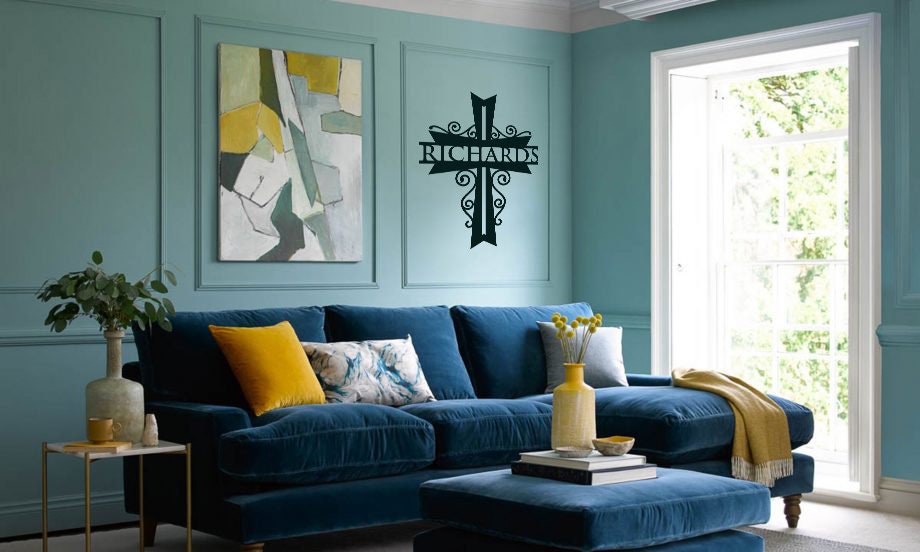 Personalized Metal Name Cross, Customized Spiritual Wall Art, Unique Gift Idea - S115