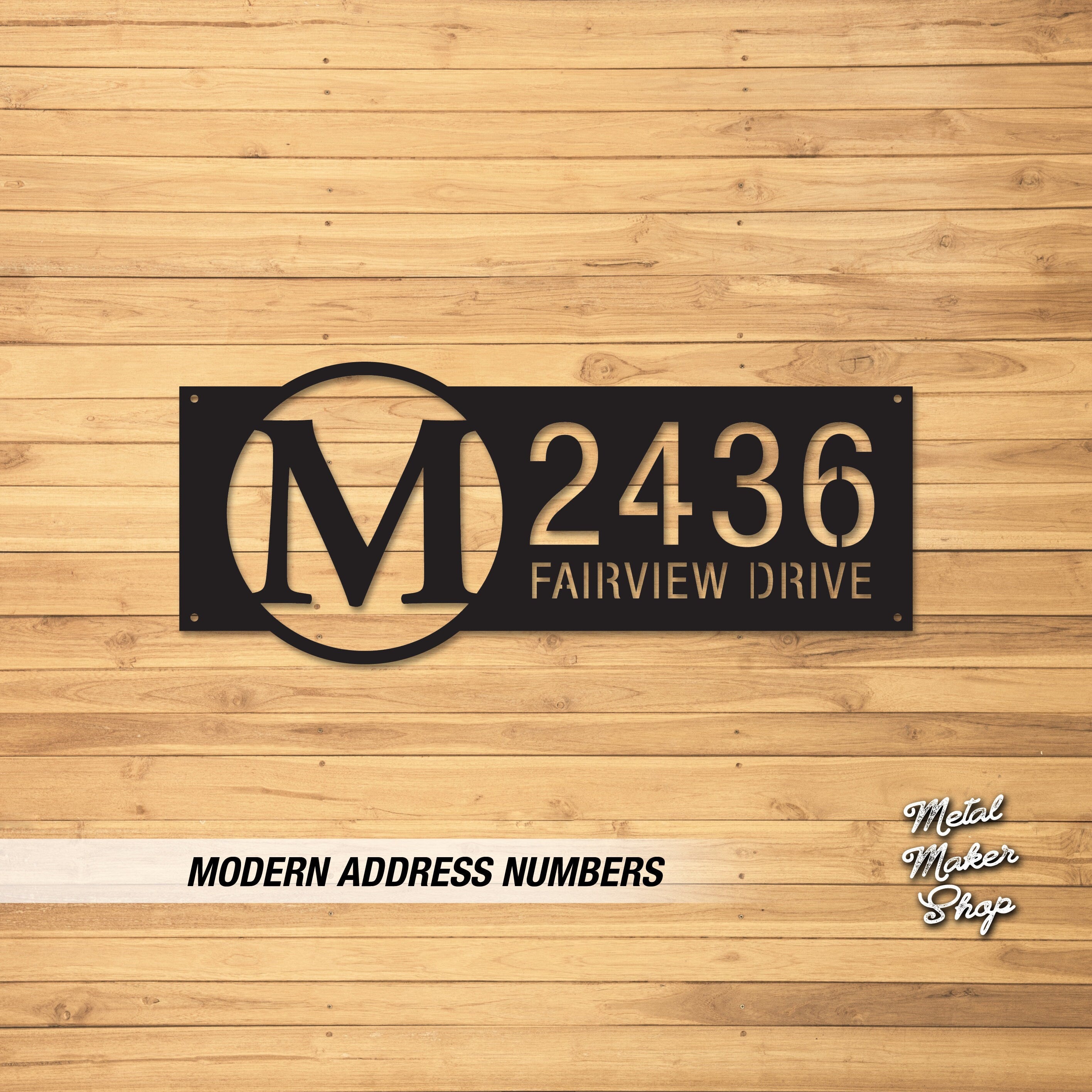 Mounted Address Sign, Metal, Monogram Address Sign for House, Address ...