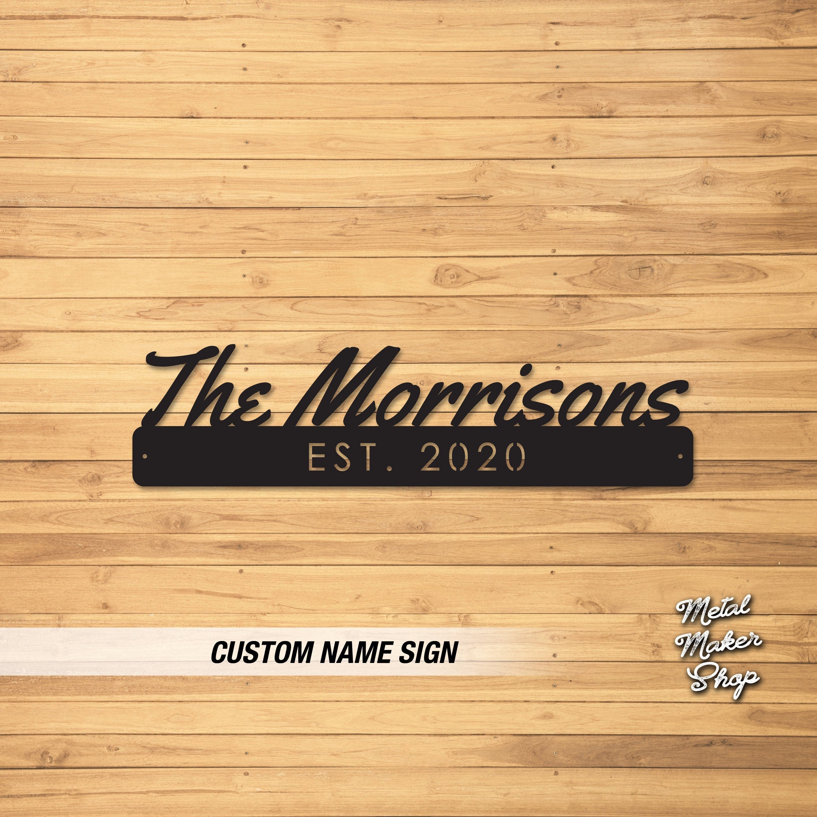 Rectangle Metal Sign, Script Sign, Metal Signs Personalized, Custom Me ...