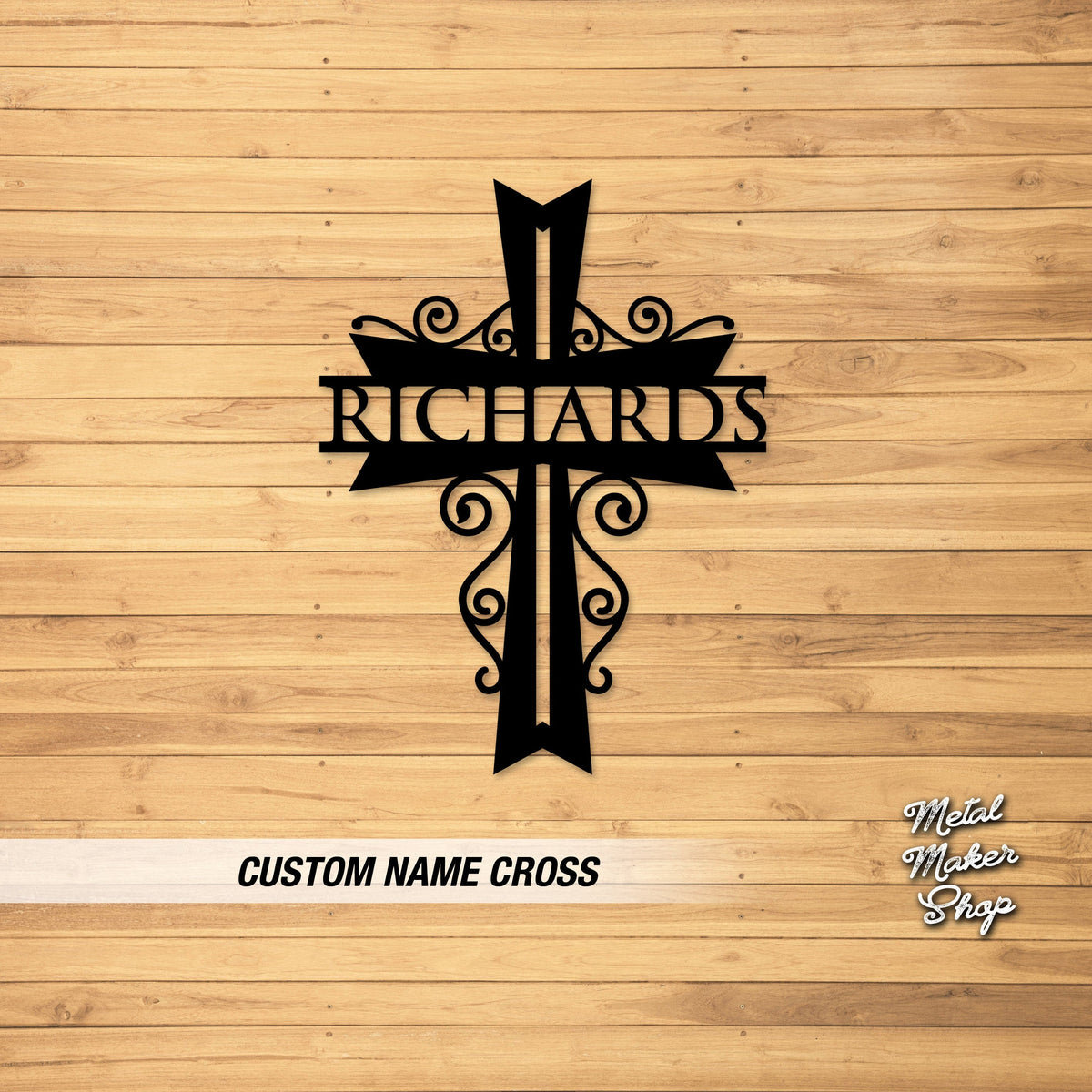 Cross Customized Personalized Metal Name Cross, Customized Spiritual Wall Art, Unique G ...