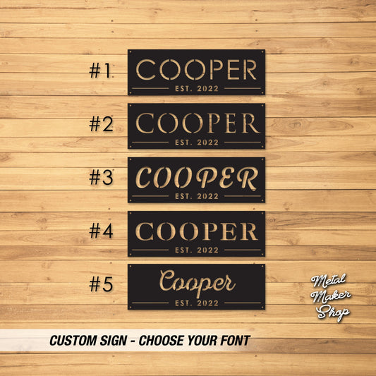 Metal Signs Personalized, Custom Metal Sign, Choose Your Font, Metal Sign, Metal Wall Art, Free Shipping