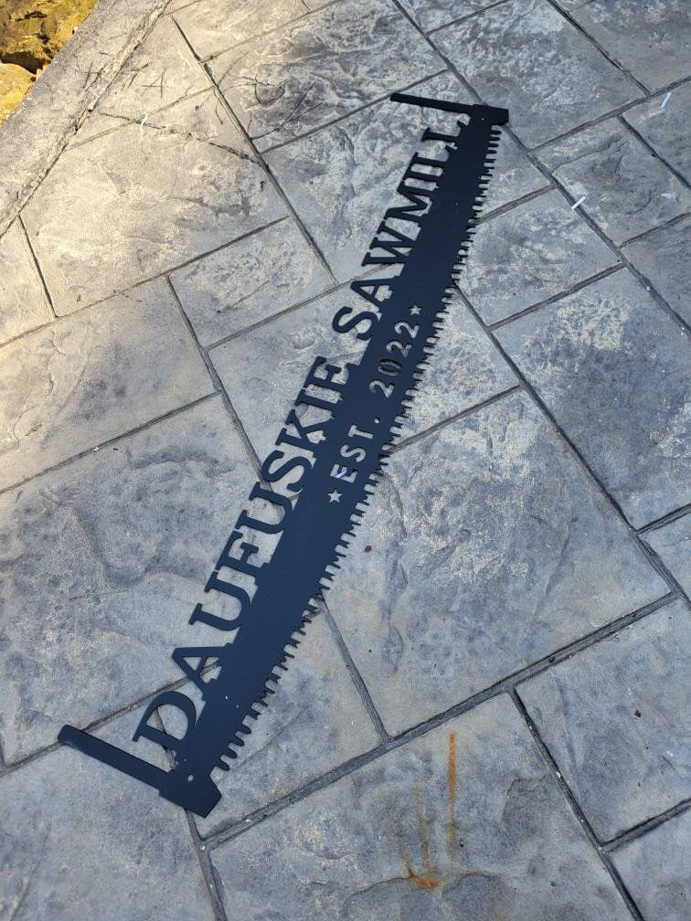 Rustic Saw Blade Sign, Metal Name Sign, Carpentry Gifts, Shop Sign, Rustic Decor, Metal Signs, Farmhouse Decor | S101