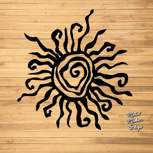Swirly Sun, Wacky Sun, Patio Decor , Whimsical Sun, Metal Art, Garden Art