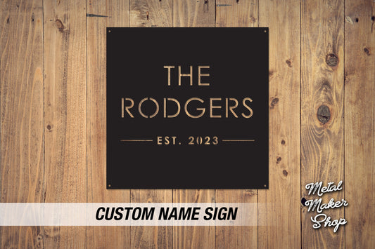 Personalized Metal Sign, Square Signage, Business Sign, Family Name Display, Free Shipping, Custom Metal Sign | S177